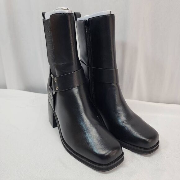 The Drop Size 8 Women's Stevens Chelsea Boots Vegan Leather Rocker Moto Combat - Picture 1 of 8